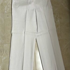 Talbots White Linen blend pants 4P.